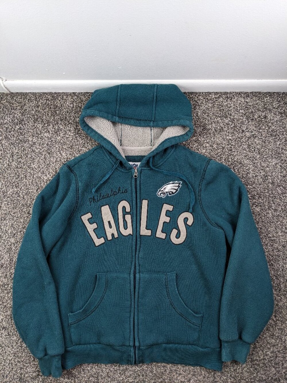 Philadelphia Eagles Hoodie G-III Full Zip Sherpa Lined Sweatshirt Womens Medium